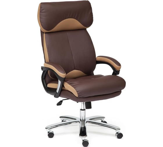 Кресло TetChair GRAND кожа + кожзам/ткань коричневый/бронза-21 12462