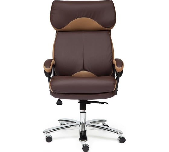 Кресло TetChair GRAND кожа + кожзам/ткань коричневый/бронза-21 12462