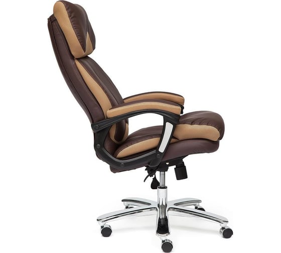 Кресло TetChair GRAND кожа + кожзам/ткань коричневый/бронза-21 12462