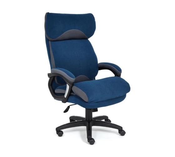 Кресло TetChair DUKE флок/ткань синий/серый 32/TW-12 14042