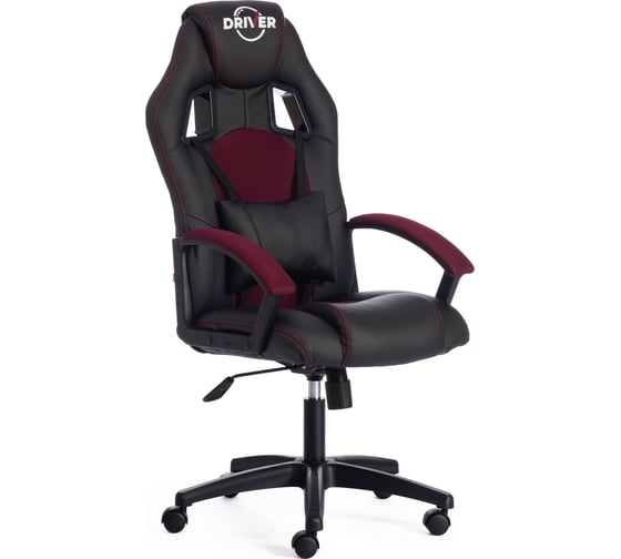 Кресло TetChair DRIVER кожзам/ткань черный/бордо 36-6/13 10373