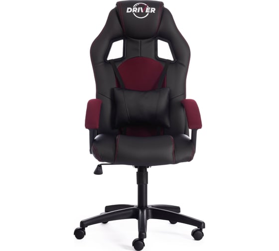 Кресло TetChair DRIVER кожзам/ткань черный/бордо 36-6/13 10373