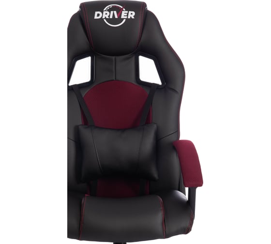 Кресло TetChair DRIVER кожзам/ткань черный/бордо 36-6/13 10373