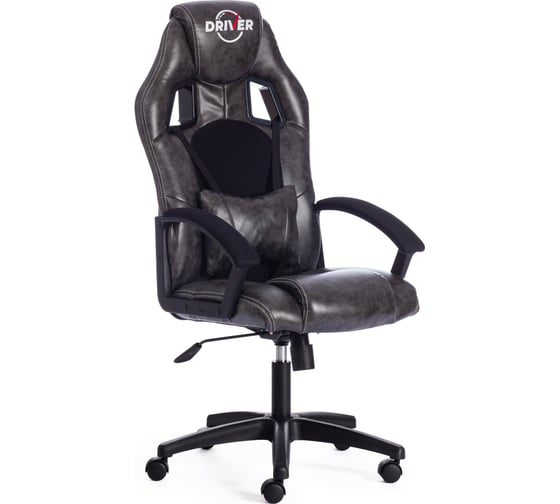 Кресло TetChair DRIVER кожзам/ткань серый/черный 2 TONE/11 12863 1