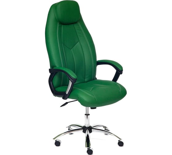 Кресло TetChair BOSS хром кожзам зеленый/зеленый перфорированный 36-001/36-001/06 11680 1