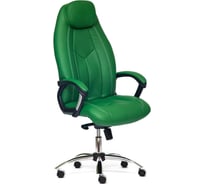 Кресло TetChair BOSS люкс хром кожзам зеленый/зеленый перфорированный 36-001/36-001/06 11679