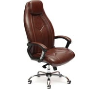 Кресло TetChair BOSS люкс хром кожзам коричневый/коричневый перфорированный 2 TONE/2 TONE /06 10539