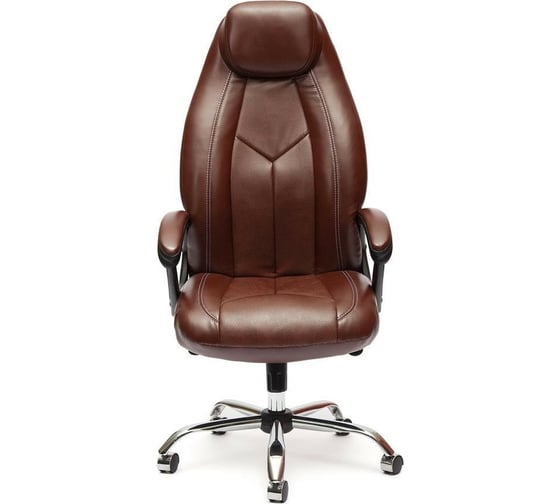 Кресло TetChair BOSS люкс хром кожзам коричневый/коричневый перфорированный 2 TONE/2 TONE /06 10539