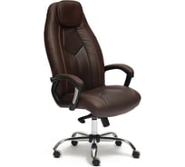 Кресло TetChair BOSS люкс хром кожзам коричневый/коричневый перфорированный 36-36/36-36/06 9816