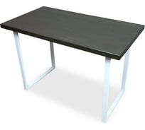Стол кухонный Solarius венге Лофт(Loft) из массива сосны 40 мм 120x60x75 см на белых ножках 700-10023
