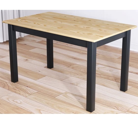 Стол кухонный Solarius Классика из массива сосны, лакированная столешница 20 мм и ножки цвета антрацит, 110x60x75 см 600-10057 1