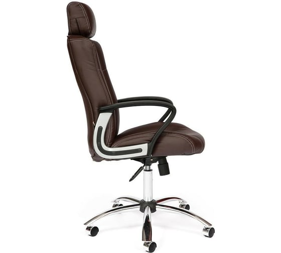 Кресло TetChair OXFORD хром кожзам коричневый/коричневый перфорированный 36-36/36-36/06 9819