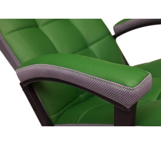 Кресло TetChair TRENDY кожзам/ткань зеленый/серый 36-001/12 12022