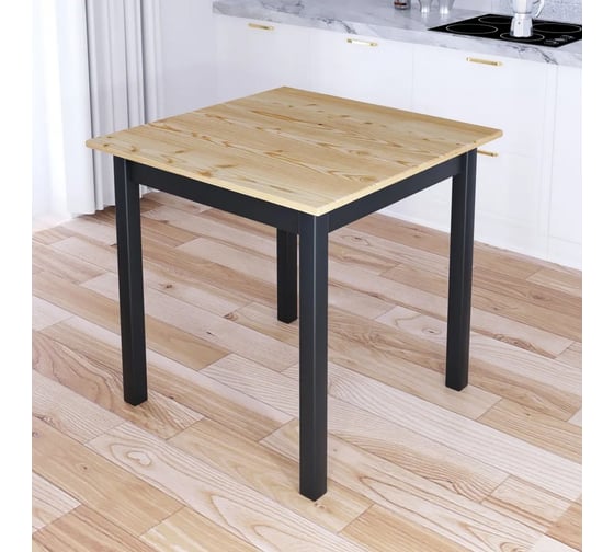Стол кухонный Solarius Классика квадратный с лакированной столешницей 20 мм и ножками цвета антрацит, 60x60x75 см 600-10031 1