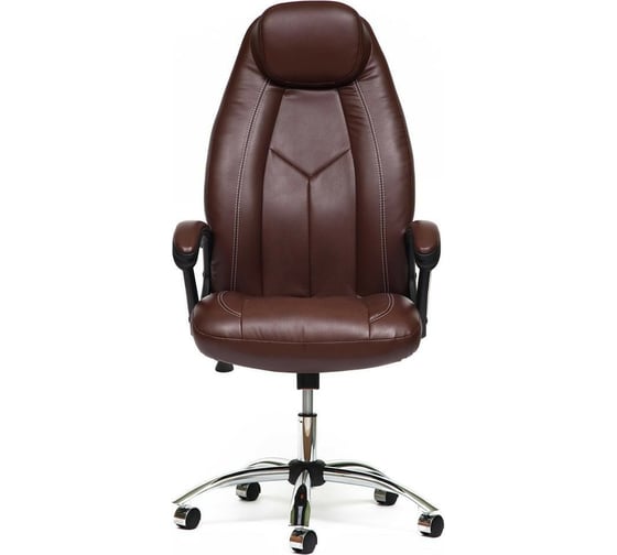 Кресло TetChair BOSS хром кожзам коричневый/коричневый перфорированный 2 TONE/2 TONE /06 10540