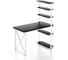 Стол компьютерный Solarius Loft с пятью полками, столешница цвета антрацит из массива сосны 40 мм и белые металлические крестообразные ножки, 110x60x145 см stol-comp11060ser-krest-white 1