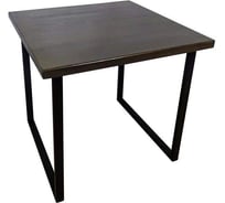 Стол кухонный Solarius Loft квадратный, со столешницей цвета венге из массива сосны 40 мм и черными металлическими ножками, 70x70x75 см 700-10130