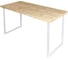 Стол кухонный Solarius Loft из массива сосны, без шлифовки и покраски, 140x60x75 см, с белыми металлическими ножками 700-10223 1