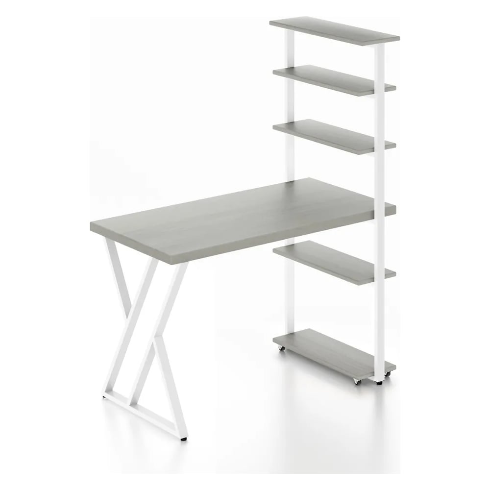 Стол компьютерный Solarius Loft с пятью полками, столешница цвета ...