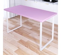 Стол кухонный Solarius Loft с розовой столешницей из массива сосны 40 мм и черными металлическими ножками, 140x70x75 см 700-10184