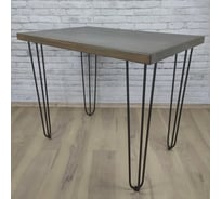 Стол кухонный Solarius Loft со столешницей цвета венге из массива сосны 40 мм на черных металлических ножках-шпильках, 100x70x75 см 710-10316