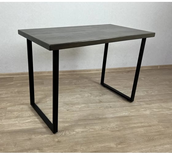 Стол кухонный Solarius Loft со столешницей цвета венге из массива сосны 40 мм и черными металлическими ножками, 130x70x75 см 700-10096 1