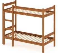 Двухъярусная кровать Solarius из массива сосны с ортопедическим основанием, 200x90 см (габариты 210x100), цвет ольхи dvuh90200olha-orto
