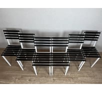 Комплект стульев Solarius металлических универсальных, белый каркас с черной березовой спинкой и сиденьем, 6 шт. 500-10012-6