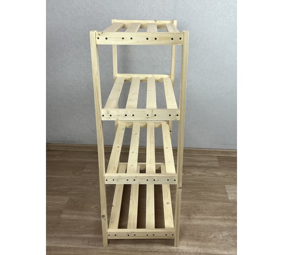 Стеллаж Solarius деревянный, напольный, 4 полки, 106x66x38 см, 150-100003