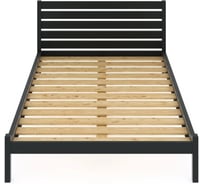 Двуспальная кровать Solarius Классика из массива сосны с высокой спинкой и реечным основанием, 190x180 см (габариты 200x190), цвет антрацит klas-spin180ser-190