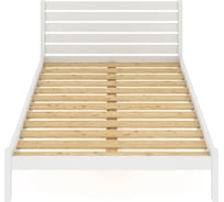 Двуспальная кровать Solarius Классика из массива сосны с высокой спинкой и реечным основанием, 190x180 см (габариты 200x190), цвет белый klas-spin180bel-190