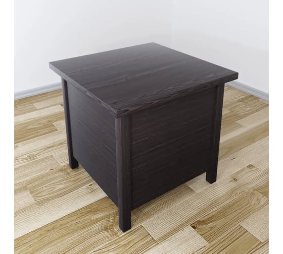 Стол руководительский Solarius Классика квадратный из массива сосны, цвет венге, 60x60x75 см stol-ruk60ven