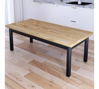 Стол журнальный Solarius Классика из массива сосны, лакированная столешница 40 мм и ножки цвета антрацит, 130x70x46 см 601-10186