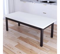 Стол журнальный Solarius Классика из массива сосны, белая столешница 40 мм и ножки цвета венге, 130x60x46 см 601-10159