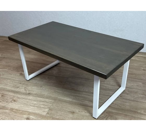 Стол журнальный Solarius венге лофт, из массива сосны 40 мм, 110x60x50 см, на белых ножках 701-10010 1