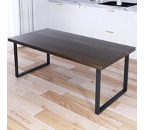 Стол журнальный Solarius Loft со столешницей цвета темного дуба из массива сосны 40 мм и черный металлическими ножками, 130x70x50 см 701-10140