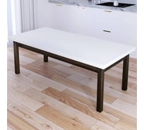 Стол журнальный Solarius Классика из массива сосны, белая столешница 40 мм и ножки цвета темного дуба, 140x70x46 см 601-10232