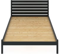 Двуспальная кровать Solarius Классика из массива сосны с высокой спинкой и сплошным основанием, 190x150 см (габариты 200x160), цвет антрацит klas-spin150ser-190-full