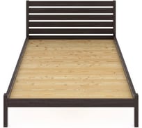 Двуспальная кровать Solarius Классика из массива сосны с высокой спинкой и сплошным основанием, 190x150 см (габариты 200x160), цвет венге klas-spin150ven-190-full