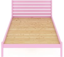 Двуспальная кровать Solarius Классика из массива сосны с высокой спинкой и сплошным основанием, 200x120 см (габариты 210x130), цвет розовый klas-spin120roz-full
