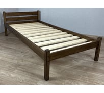 Кровать Solarius Классика лакированная из массива сосны, с основанием, односпальная 190x80 см, цвет темный дуб, габариты 200x90 80kltemd-190