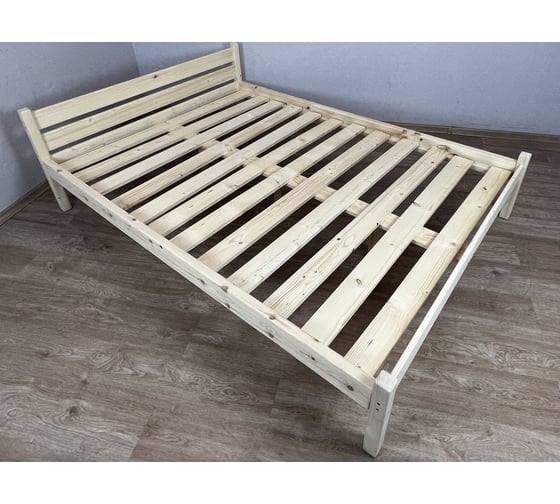 Кровать Solarius Классика из массива сосны, с основанием, полутороспальная 200x120 см, габариты 210x130 kr120