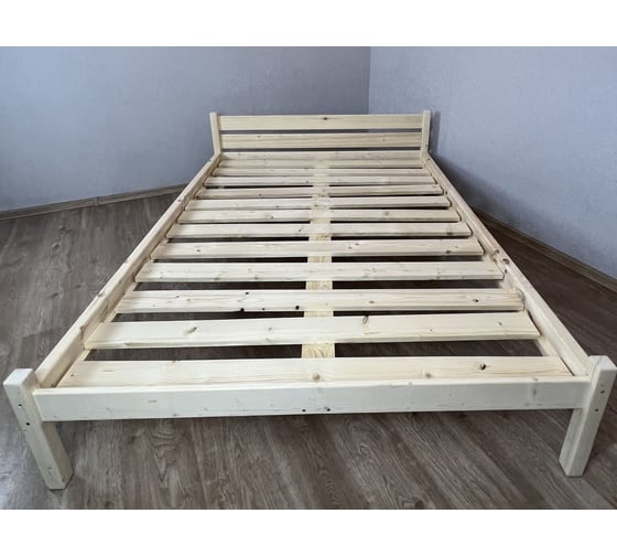 Кровать Solarius Классика из массива сосны, с основанием, полутороспальная 200x120 см, габариты 210x130 kr120