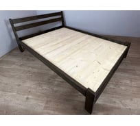 Кровать двуспальная Solarius Мишка усиленная, из массива сосны, со сплошным основанием, 200x150 см, габариты 210x160, цвет венге 150mven-full