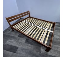 Кровать двуспальная Solarius Мишка усиленная, из массива сосны, с ортопедическим основанием, 200x160 см, габариты 210x170, цвет ольхи 410-10033