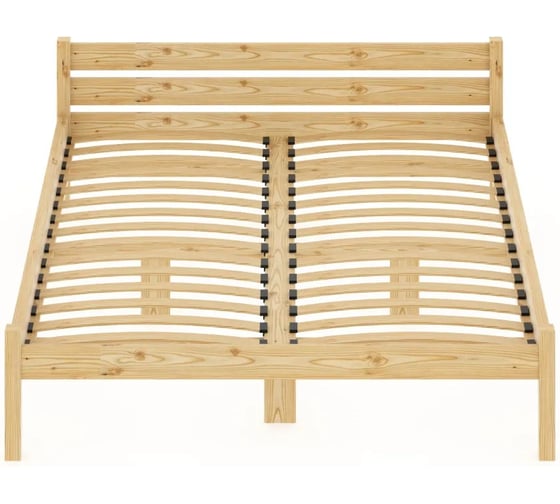 Двуспальная кровать Solarius Классика из массива сосны с ортопедическим основанием, 190x160 см (габариты 200x170), без шлифовки и покрытия 401-10057-190 1