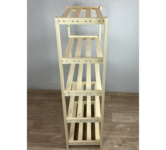 Стеллаж Solarius деревянный, напольный, 5 полок, 137x66x38 см, 150-100004