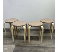 Табурет кухонный Solarius Сансет с фанерными ножками и мягким сиденьем из ткани бежевого цвета, 4 шт. TabFanBeg-4