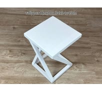 Табурет Solarius Циклон в стиле лофт из массива сосны 4 см, металлический каркас, цвет белый 203-10006