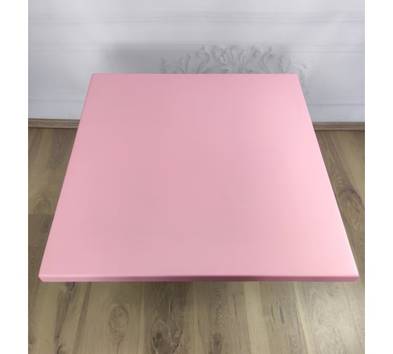 Столешница квадратная из массива сосны Solarius 75x75x4 см, цвет розовый 800-10042